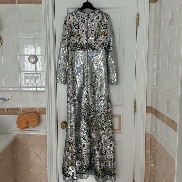 NEW Giambattista Valli Floral sequined embroidered gown Sz 44 - Picture 14 of 17